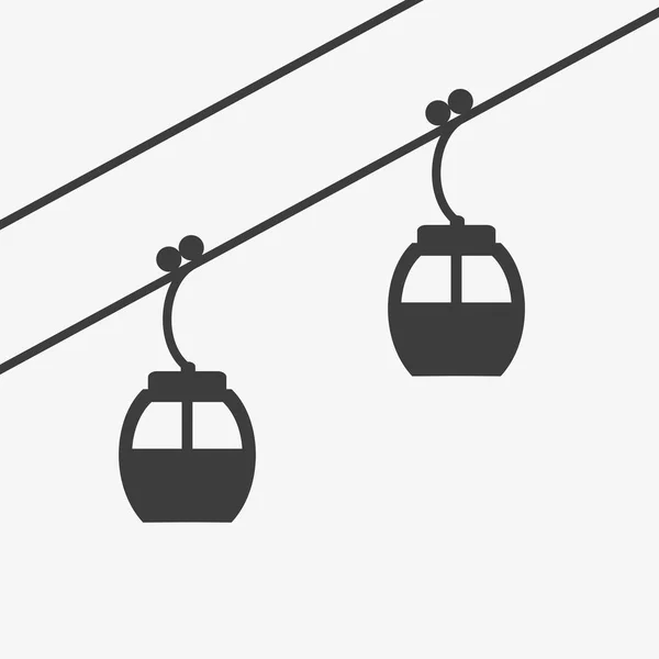 Ski kabel lift pictogram voor ski- en wintersport. — Stockvector