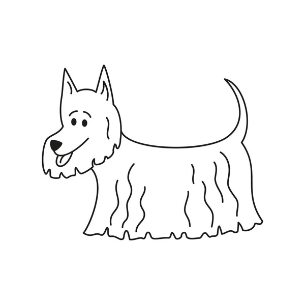 Illustration drôle de chien de dessin animé sur fond blanc . — Image vectorielle