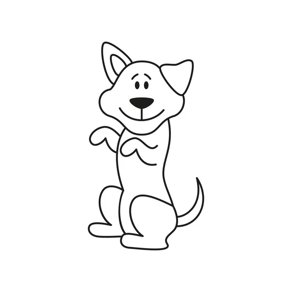 Divertente cartone animato cane illustrazione su sfondo bianco . — Vettoriale Stock