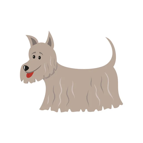 Engraçado desenho animado cão ilustração no fundo branco . — Vetor de Stock