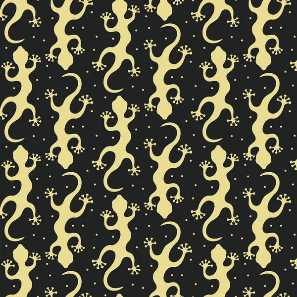 Siyah arka plan üzerine kertenkele ile Seamless Modeli. 