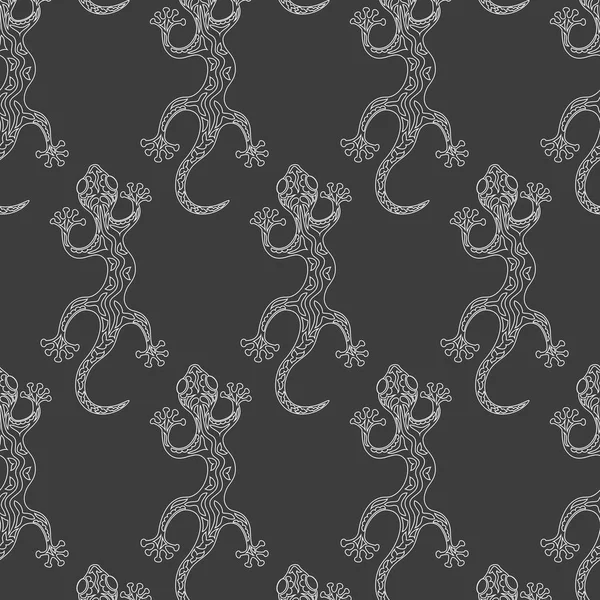 Siyah arka plan üzerine kertenkele ile Seamless Modeli. 