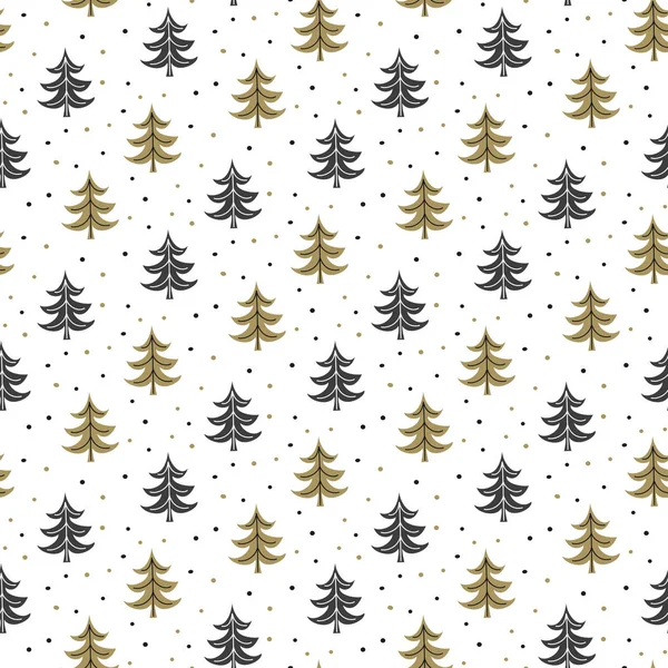 Patrón sin costuras con árboles de Navidad en el fondo blanco . — Vector de stock