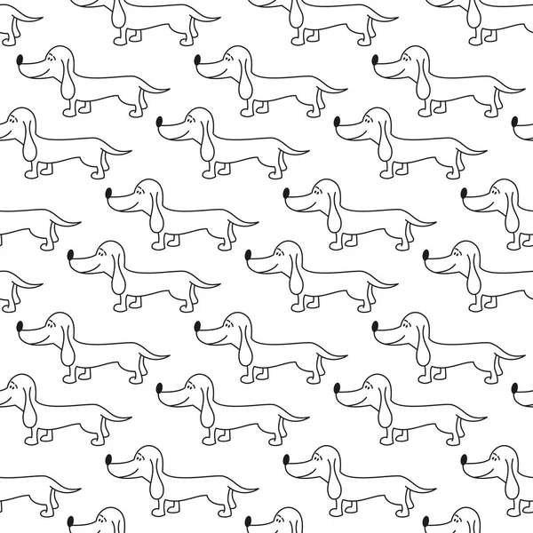 Beyaz arka plan üzerinde çizgi film köpeklerle seamless modeli. 