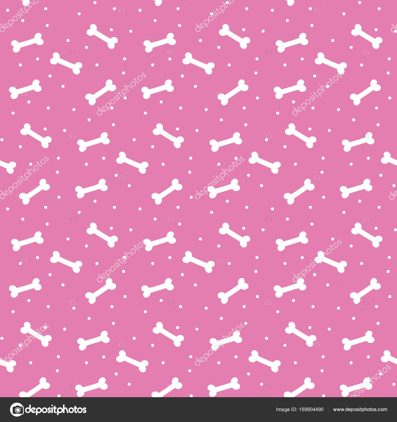 Seamless pattern with bones for dog on the pink background. — Stock