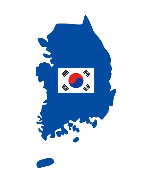 Peta Korea Selatan pada latar belakang putih . - Stok Vektor