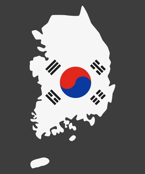 Mapa da Coréia do Sul no fundo cinza . — Vetor de Stock