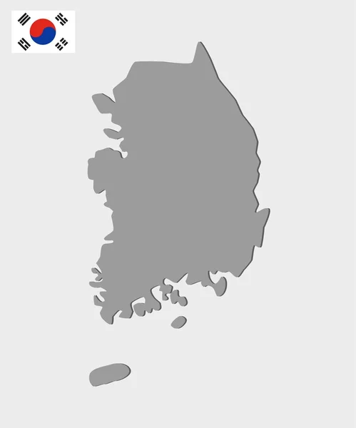 Peta Korea Selatan pada latar belakang putih . - Stok Vektor