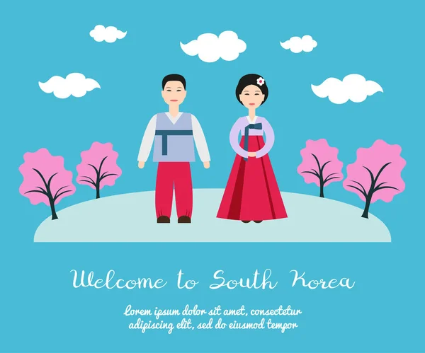 Willkommen in Südkorea. — Stockvektor