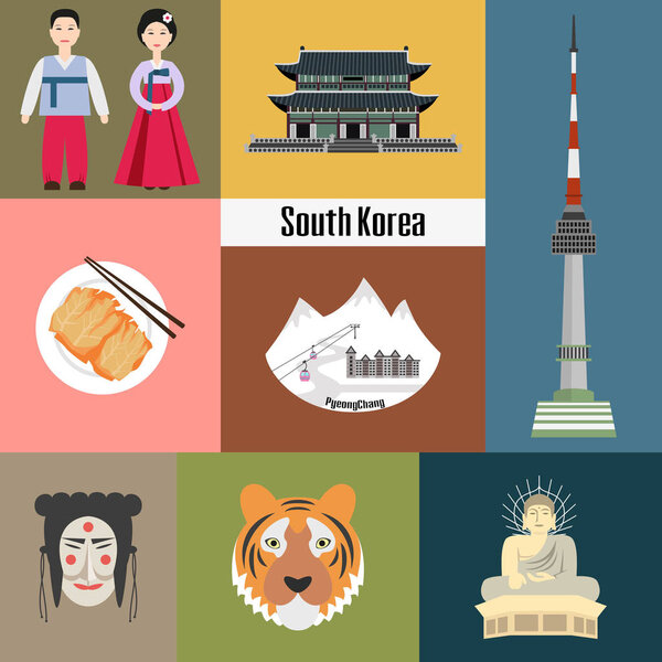 Набор корейских национальных символов
.