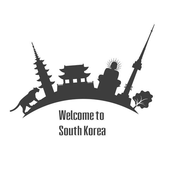 韓国へようこそ. — ストックベクタ
