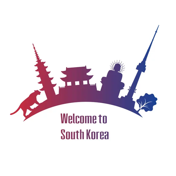 Benvenuti nella COREA DEL SUD . — Vettoriale Stock