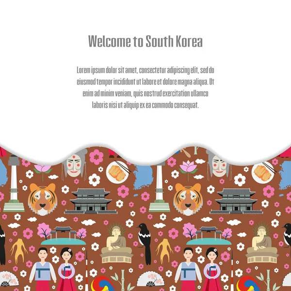 Bun venit în Coreea de Sud . — Vector de stoc