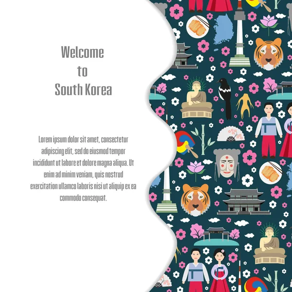Bun venit în Coreea de Sud . — Vector de stoc