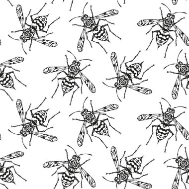 Beyaz arka plan üzerinde arı ile Seamless Modeli.