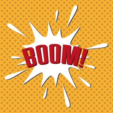 Duygusal metin Boom ile konuşma balonu.