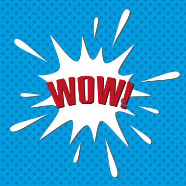 Duygusal metin Wow ile konuşma balonu. 