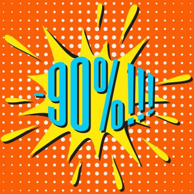 Metni -90% olan konuşma satışı balonu. 