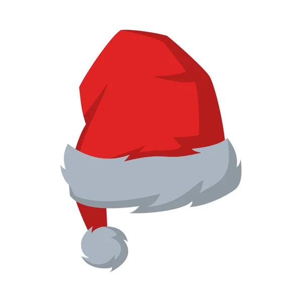 Красная шляпа Санта-Клауса на белом фоне . — стоковый вектор