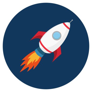 Roket uçan. İş kavramı başlangıç ya da denize indirmek.