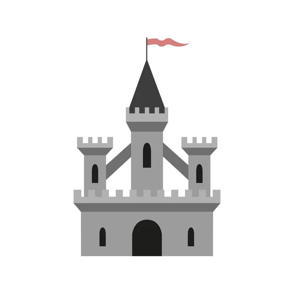 Château médiéval sur fond blanc . — Image vectorielle