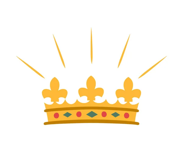 Cartoon Krone Symbol auf weißem Hintergrund. — Stockvektor