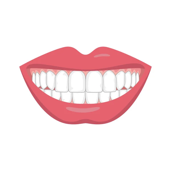 Beau sourire avec des dents blanches . — Image vectorielle