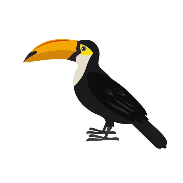 Cartoon toucan pictogram op witte achtergrond. — Stockvector