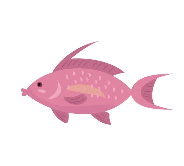 Icono de pescado de dibujos animados sobre fondo blanco . — Vector de stock