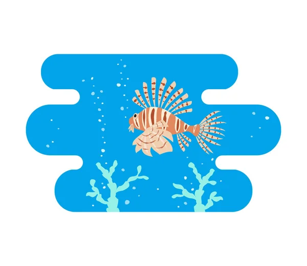 Leones tropicales sobre fondo azul . — Vector de stock