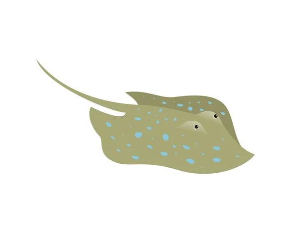 Cartoon stingray fish on white background. — Stock Vector