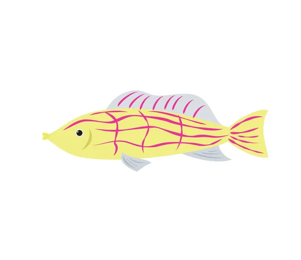 Icono de pescado de dibujos animados sobre fondo blanco . — Vector de stock