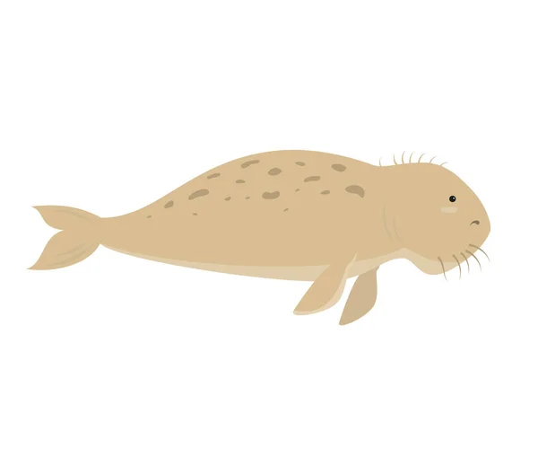 Cartoon dugong icon on white background. — Stock Vector