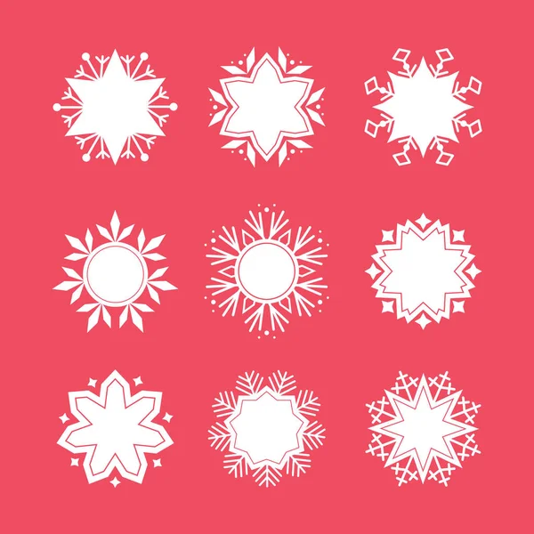 Conjunto de diferentes flocos de neve bonitos . — Vetor de Stock