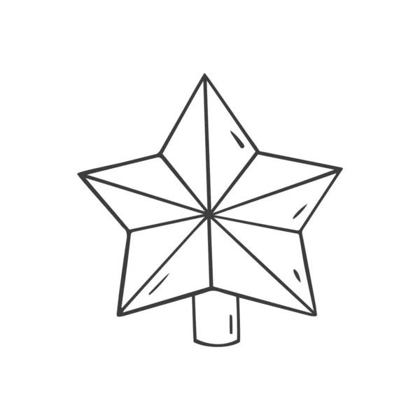 Julstjärna dekoration i klotter skiss stil. — Stock vektor