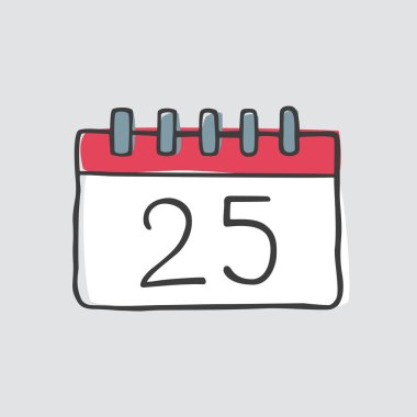 Karalama çizim tarzında Noel takvimi. 