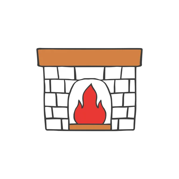 Chimenea en estilo doodle sketch . — Archivo Imágenes Vectoriales