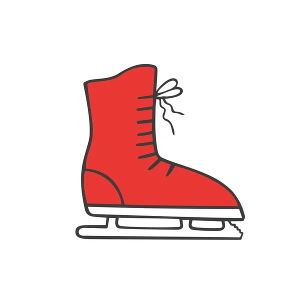 Patins de gelo no estilo doodle sketch . — Vetor de Stock