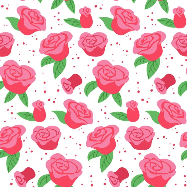 Seamless simple pattern with roses. — Stock Vector