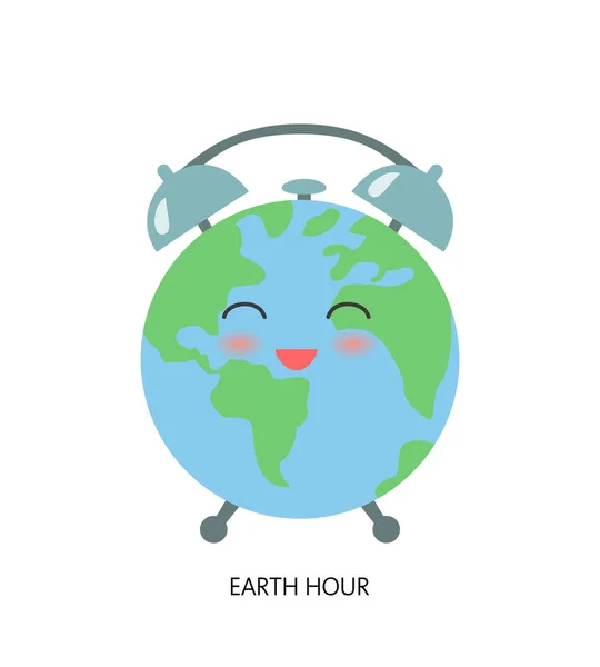 Jam Bumi Planet Kita Konsep Ekologi Ilustrasi Vektor - Stok Vektor