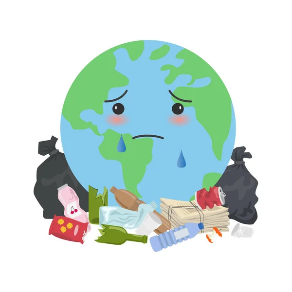 Hand Drawn Planet Earth With Sad Face. Global Warming And Pollution With  Cars And Plants. Color Illustration Stock Photo, Picture and Royalty Free  Image. Image 106119332.