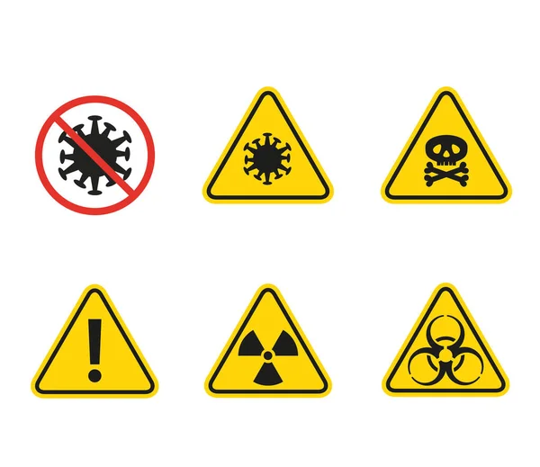 Ensemble Différents Signes Danger Illustration Vectorielle — Image vectorielle