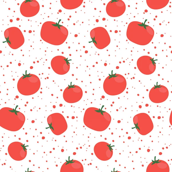 Pola Mulus Dengan Tomat Latar Belakang Putih Ilustrasi Vektor - Stok Vektor