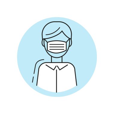 Düz dizaynlı doktor ikonu. Vektör illüstrasyonu.