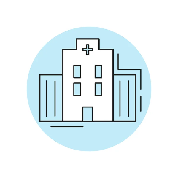 Ikon Rumah Sakit Dalam Desain Datar Ilustrasi Vektor - Stok Vektor