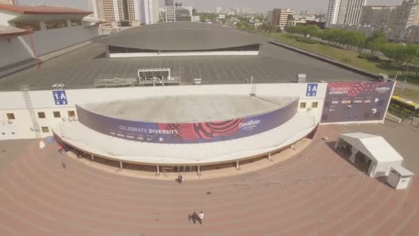 Eurovision 2017 Kiev Ukrayna arena özel hava dron görüntüleri 06.05.2017 — Stok video