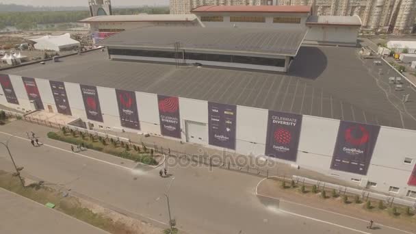 Eurovisie 2017 Kiev Oekraïne arena exclusief luchtfoto drone beelden 06.05.2017 — Stockvideo