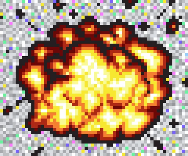 Pixel Art  Game Explosion Animation Vector — Stock Vector