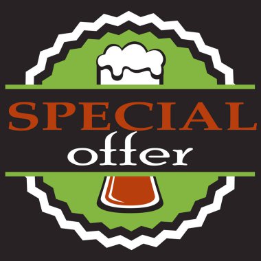 Özel Fırsat. bira etiket. retro tarzı, vektör çizim