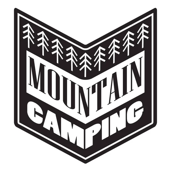 Vettore di etichette da campeggio di montagna in stile vintage. Elementi di design — Vettoriale Stock